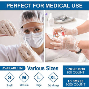 Turba Medical 01-100-10 Vinyl Exam Gloves (Case of 1000)-Preferred Medical Plus