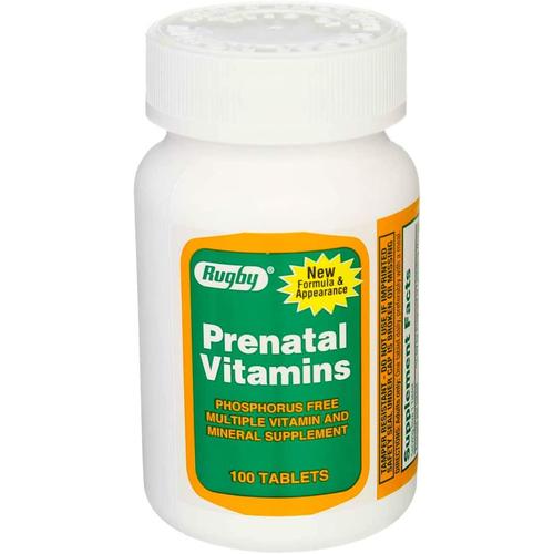 Rugby 536408501 Prenatal Vitamins 100 Tabs (Each)