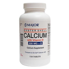 Major 904546092 Oyster Shell Calcium with Vitamin D 500 mg - 150Tabs Bottle (Each)-Preferred Medical Plus