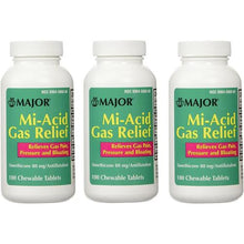 Major Mi-Acid Gas 80 mg Chew 100 Tabs (Pack of 3)-Preferred Medical Plus