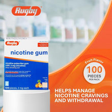 Rugby 00536338601 Nicotine Gum 2mg Sugar Free Coated Fruit (Box of 100)-Preferred Medical Plus