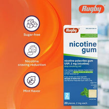 Rugby 536136234 Nicotine Gum 2 MG Mint 20 pieces (Each)-Preferred Medical Plus