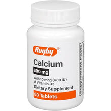 Rugby Laboratories Calcium 600 mg Vitamin D3 10 mcg 400 IU 60 Tablets-Preferred Medical Plus