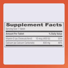 Rugby Laboratories Calcium 600 mg Vitamin D3 10 mcg 400 IU 60 Tablets-Preferred Medical Plus