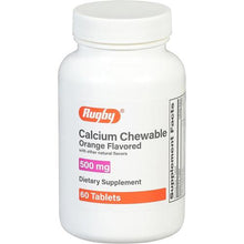Rugby Calcium Chewable Tablets 500 mg Orange Flavored 60 Tablets (Each)-Preferred Medical Plus