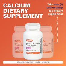 Rugby Calcium Chewable Tablets 500 mg Orange Flavored 60 Tablets (Each)-Preferred Medical Plus