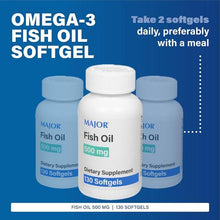 Major 00904750313 Fish Oil 500 mg. 130 SoftGels (Each)-Preferred Medical Plus