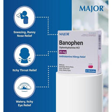 Major Banophen 25 mg. Minitabs 24 ct. (Each)-Preferred Medical Plus