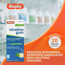 Rugby 536136234 Nicotine Gum 2 MG Mint 20 pieces (Pack of 2)-Preferred Medical Plus