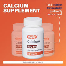 Rugby 600 mg Calcium Supplement 60 Tablets (Set of 2)-Preferred Medical Plus