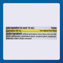 Major Acetaminophen (Tylenol) Liquid Extra Strength Red 500 mg. 8 oz (237 ml)(3 Bottles)-Preferred Medical Plus