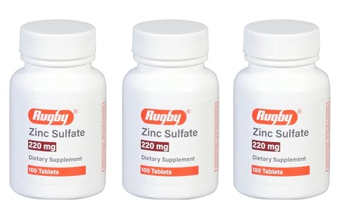 DIETARY SUPPLEMENT: Rugby's 220 mg Zinc Sulfate Tablets are a dietary supplement. They are free from sugar, sodium (less than 5 mg per serving), starch, soy, gluten, corn, preservatives, yeast, and animal by-products.