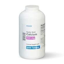 Major Oyster Shell Calcium 500 mg. 1000 Tablets (1 Bottle)-Preferred Medical Plus