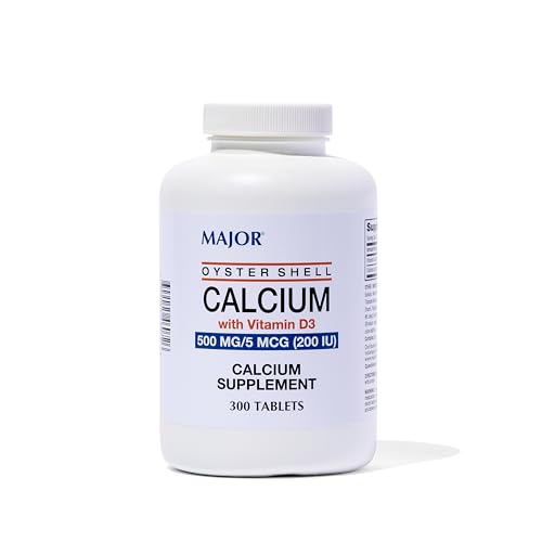 Major Oyster Shell Calcium with Vitamin D 500 mg. 300 Tablets (2 Bottles)