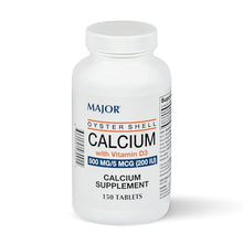 Major 904546092 Oyster Shell Calcium with Vitamin D 500 mg - 150Tabs Bottle (Each)-Preferred Medical Plus