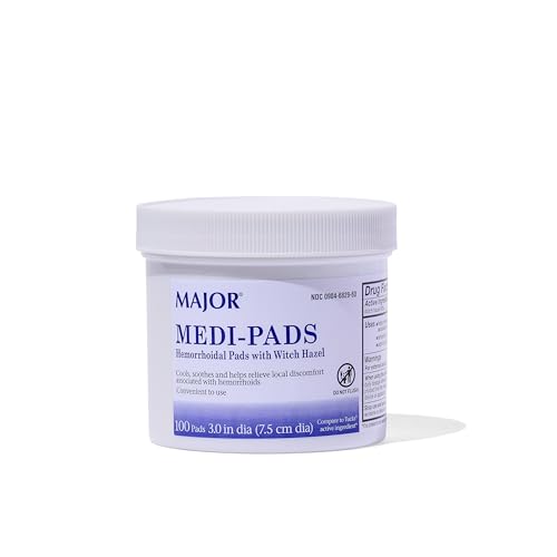 Major Medi-Pads (Tucks Pads) Witch Hazel Hemorrhoidal Pads (Set of 12 Jars of 100)