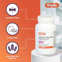 DIETARY SUPPLEMENT: Rugby 500mg Calcium Chewable Tablets are a dietary supplement that can be taken daily. Each bottle has 60 tablets.-Preferred Medical Plus