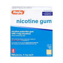 Rugby 00536303023 Original Nicotine Gum 4MG Sugar Free (Box of 110 Pieces)-Preferred Medical Plus