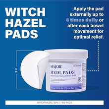 Major Medi-Pads (Same Active Ingredient as Tucks) Witch Hazel Hemorrhoidal Pads 100/Jar (replaced 00904-5059-60)-Preferred Medical Plus
