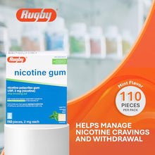 Rugby 536136223 Nicotine Polacrilex Gum 2 mg Mint Flavor 110 Pieces (Pack of 24)-Preferred Medical Plus