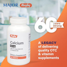 Rugby Calcium 600 mg with Vitamin D3 180 Tablets-Preferred Medical Plus