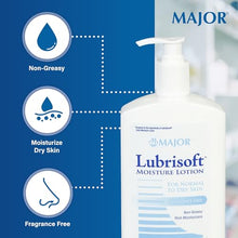 Major Pharmaceuticals 241936 LubriSoft Emollient Moisture Lotion, Compare to Lubriderm, 473 mL Volume, White (Each)-Preferred Medical Plus
