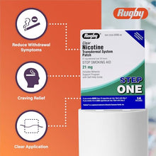 Rugby Clear Nicotine Transdermal System Patch 21 mg. Step One (3 Boxes of 14 Patches)-Preferred Medical Plus
