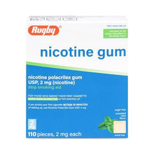 Rugby 536136223 Nicotine Polacrilex Gum 2 mg Mint Flavor 110 Pieces (Pack of 24)-Preferred Medical Plus