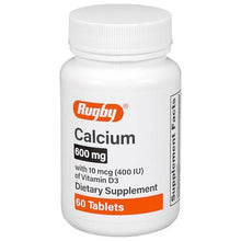 Rugby Laboratories Calcium 600 mg Vitamin D3 10 mcg 400 IU 60 Tablets-Preferred Medical Plus