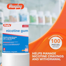 Rugby 536340501 Nicotine Gum 4mg Cinnamon 100 Pieces (Pack of 3)-Preferred Medical Plus