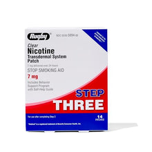Rugby Clear Nicotine Transdermal System Patch 7 mg. Step Three (Box of 14 Patches)-Preferred Medical Plus