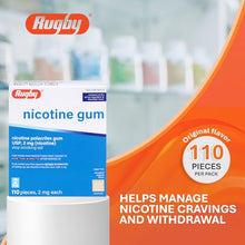 Rugby 536302923 Nicotine Polacrilex Gum 2 mg No Flavor 110 Pieces (Box of 24)-Preferred Medical Plus