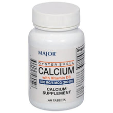 CALCIUM SUPPLEMENT: Major Oyster Shell Calcium 500 mg with Vitamin D3 5 mcg is a calcium supplement. Adequate calcium and vitamin D throughout life, as part of a well-balanced diet, may reduce the risk of osteoporosis.-Preferred Medical Plus