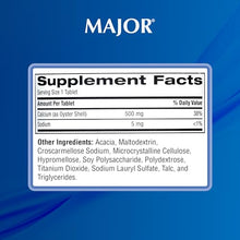 Major Oyster Shell Calcium 500 mg. 1000 Tablets (1 Bottle)-Preferred Medical Plus