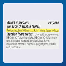 ACETAMINOPHEN CHEWABLE TABLETS: Major Children’s Mapap Acetaminophen 160 mg Chewable Tablets temporarily reduce fever and relieve minor aches and pains due to: headache, sore throat, flu, toothache, and the common cold.-Preferred Medical Plus