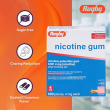 Rugby 536340501 Nicotine Gum 4mg Cinnamon 100 Pieces (Each)-Preferred Medical Plus