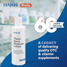 LOTION FOR DRY SKIN: Major Thera Derm moisture lotion helps relieve dry skin on the face, hands, and body. Each bottle is 8 fluid ounces.-Preferred Medical Plus