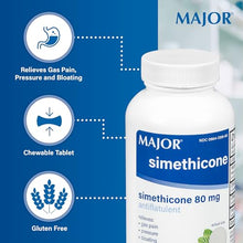 GAS RELIEF FOR ADULTS: The Major Simethicone Mi-Acid Gas Relief tablets are a trusted remedy proven to help relieve symptoms associated with stomach discomfort. These chewable tablets ease bloating, pressure, and gas discomfort.-Preferred Medical Plus
