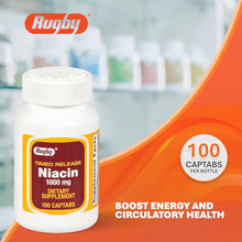 Rugby Niacin 1000 mg. 100 Tablets (1 Bottle)-Preferred Medical Plus
