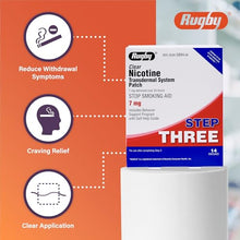 Rugby Clear Nicotine Transdermal System Patch 7 mg. Step Three (3 Boxes of 14 Patches)-Preferred Medical Plus