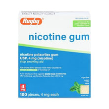 Rugby 00536311301 Sugar Free Nicotine Polacrilex Gum 100 Count 4 MG Mint Flavor Coated (Pack of 4)-Preferred Medical Plus