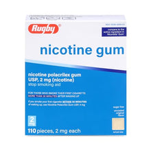 Rugby 536302923 Nicotine Polacrilex Gum 2 mg No Flavor 110 Pieces (Box of 24)-Preferred Medical Plus