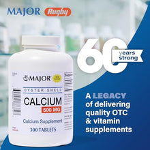Major 00904188372 Oyster Shell Calcium 500 mg 300 Tabs (Each)-Preferred Medical Plus