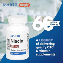 MAJOR NIACIN 500MG TABS NIACIN-500 MG White 100 Tablets-Preferred Medical Plus