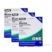 Rugby Clear Nicotine Transdermal System Patch 21 mg. Step One (3 Boxes of 14 Patches)-Preferred Medical Plus