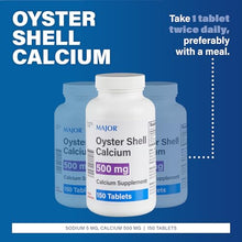 Major 20555000301 Oyster Shell Calcium 500 MG 150 Tabs (Pack of 2)-Preferred Medical Plus