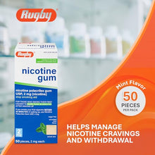 Rugby 536136206 Nicotine Gum 2mg Sugar Free Mint Flavor 50 pieces (Pack of 2)-Preferred Medical Plus
