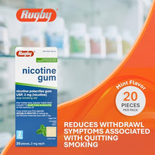 Rugby 536136234 Nicotine Gum 2 MG Mint 20 pieces (Each)-Preferred Medical Plus