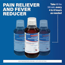 Major Acetaminophen (Tylenol) Liquid Extra Strength Red 500 mg. 8 oz (237 ml)-Preferred Medical Plus