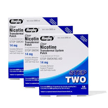 Rugby Clear Nicotine Transdermal System Patch 14 mg. Step Two (3 Boxes of 14 Patches)-Preferred Medical Plus